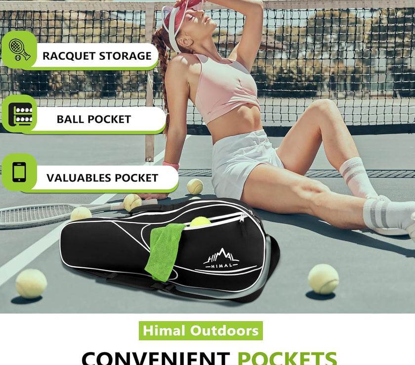 3 Racquet Tennis-Bag Premium Tennis-Racket-Bag with Protective Pad, Professional or Beginner Tennis Players, Lightweight Tennis Bag for All Ages