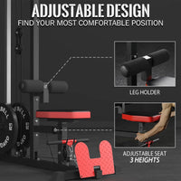 LAT Pull-Down and LAT Row Cable Machine with Flip-Up Footplate and Plates Storage Posts