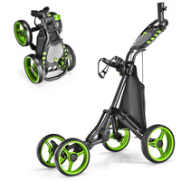 4 Wheel Golf Push Pull Cart with Foot Brake