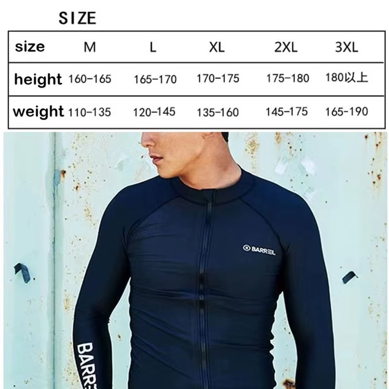 Oulylan Protection Men Swimsuit Diving Suit Long Sleeve Quick Drying Wetsuit Summer Sun Spearfishing Swim Surfing Training Suits