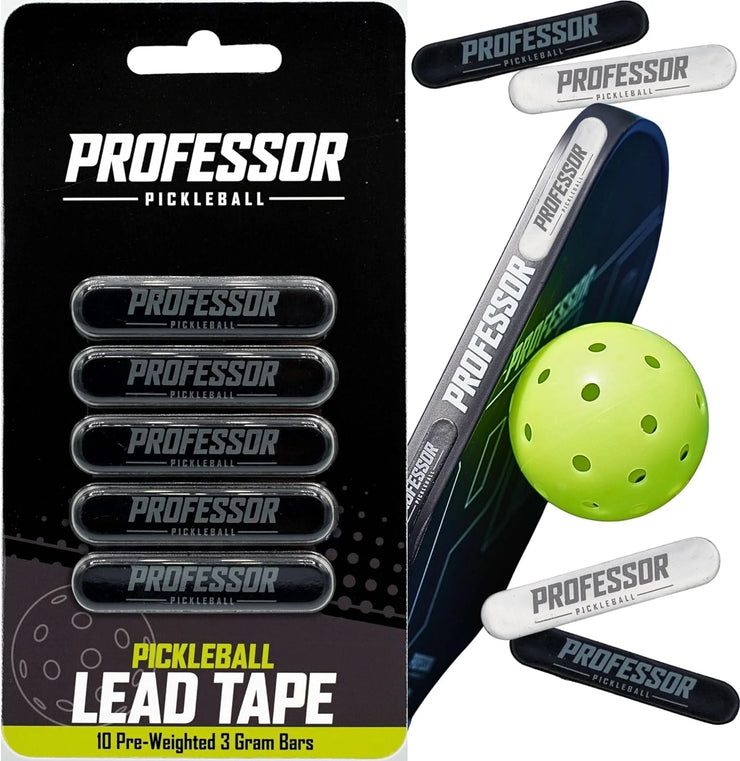 Lead Tape for Pickleaball Paddles 10 Pack - 3 Gram Pre-Weighted Bars - Black