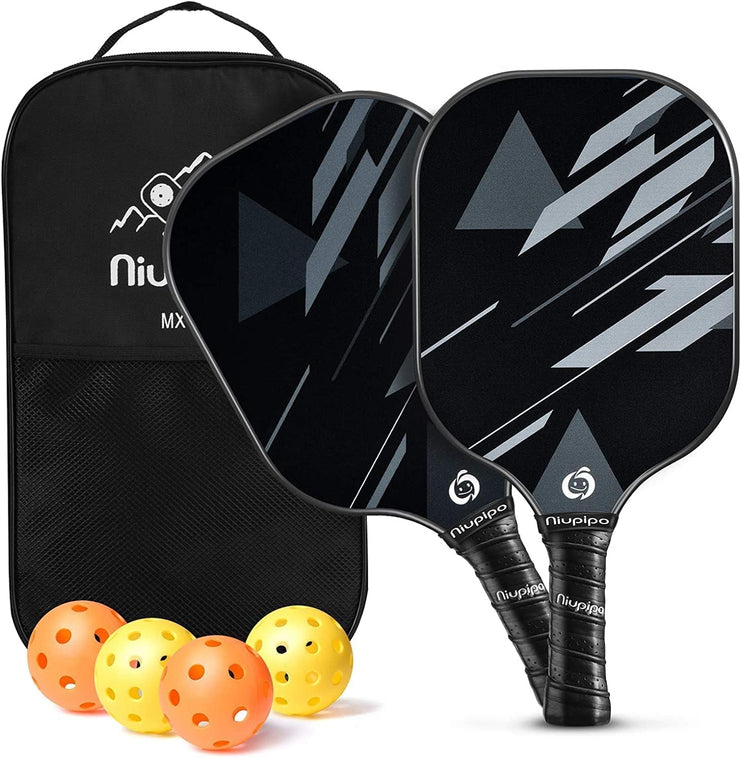 Pickleball Paddles Set of 2, USAPA Approved Lightweight Pickleball Rackets, Durable Fiberglass Pickleball Paddles Set with Polypropylene Honeycomb Core