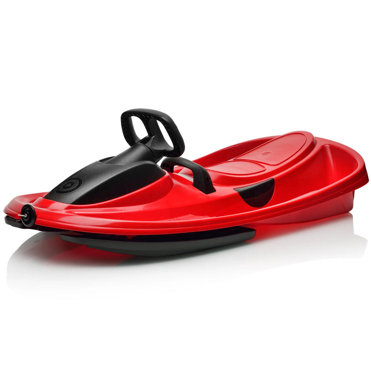 Stratos Bobsled for Kids, Steerable Snow Sled , Ages 3+ , Red