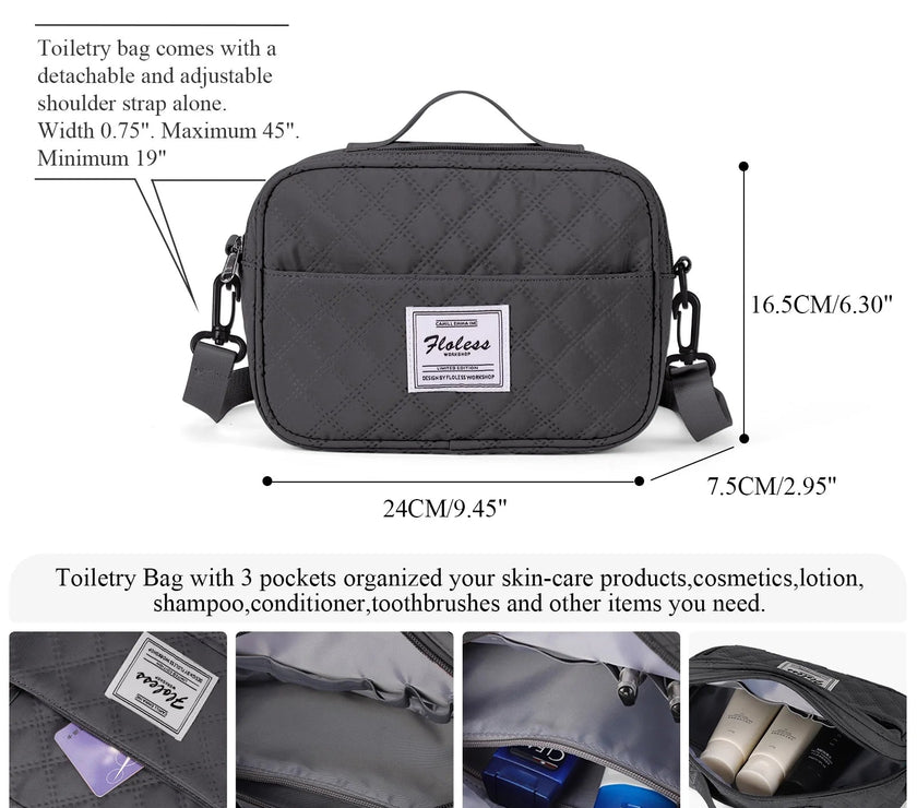 Travel Duffle Bag with Toiletry Bag, Weekender Overnight Bag for Women Carry on Bag Hospital Holdalls, Men Casual Sport Gym Tote Bag Personal Item Bag for Airlines with Wet Pocket Grey