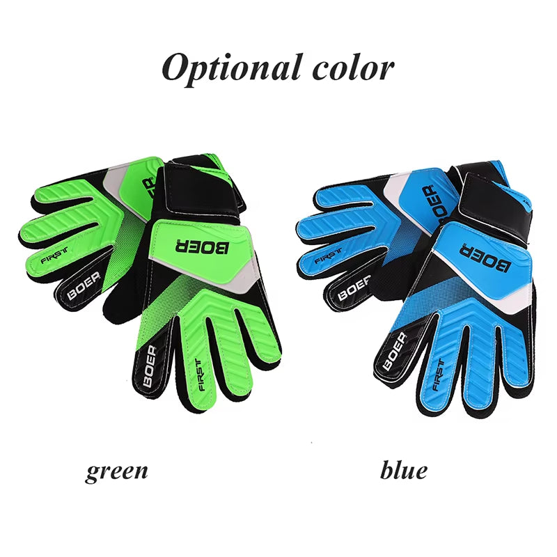 1Pair Children Anti-Slip Gloves Professional Soccer Goalkeeper Gloves Finger Protection Thickened Latex Football Gloves for Kids