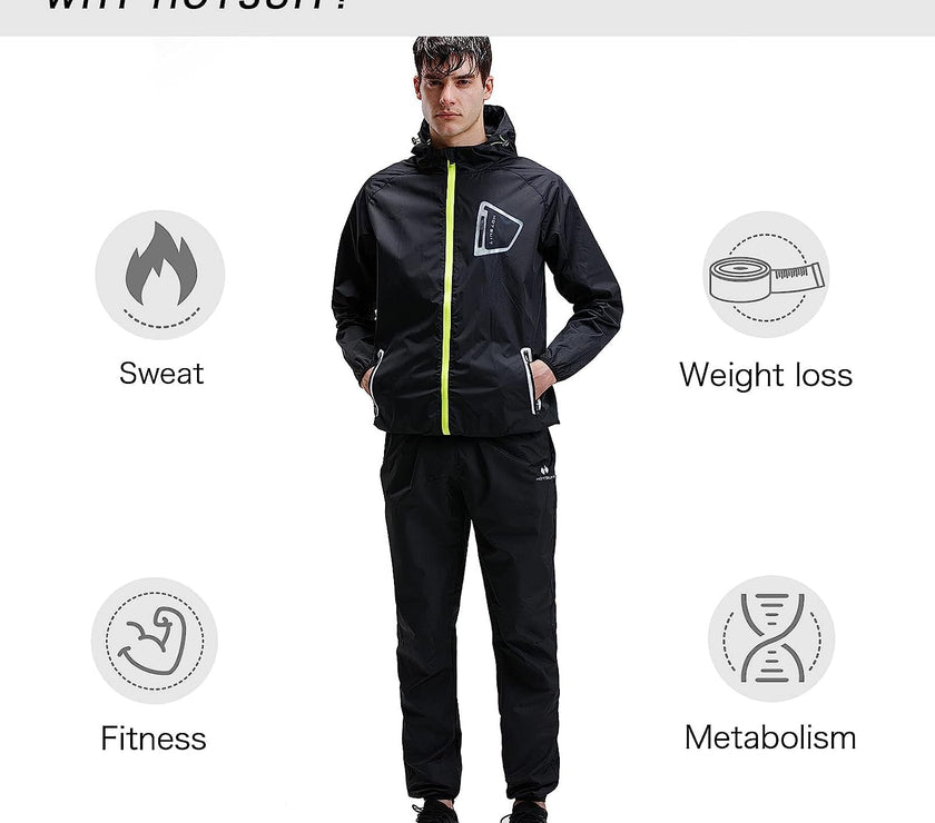 Sauna Suit Men Non Rip Boxing Sweat Suits Exercise Workout Jacket