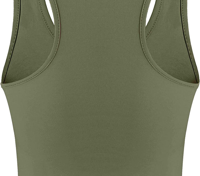 4 Pieces Basic Workout Crop Tank Tops Sleeveless Racerback Sport Tank Top for Women Yoga Running