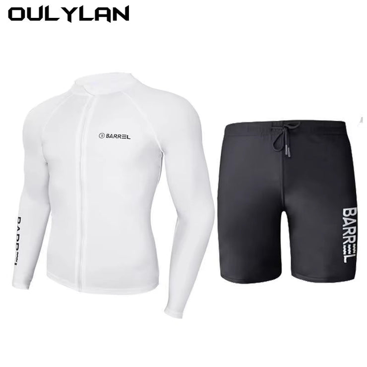 Oulylan Protection Men Swimsuit Diving Suit Long Sleeve Quick Drying Wetsuit Summer Sun Spearfishing Swim Surfing Training Suits