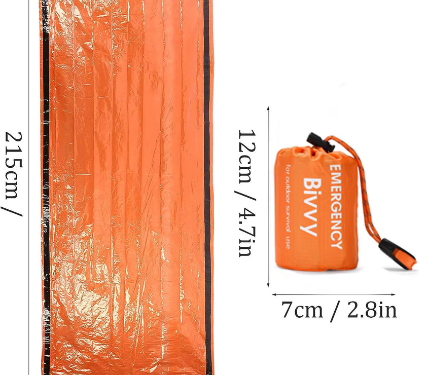 Outdoor Emergency Survival Sleeping Bag Thermal Blanket Mylar Waterproof Reusable Sack Portable Camping Hiking Emergency Gear