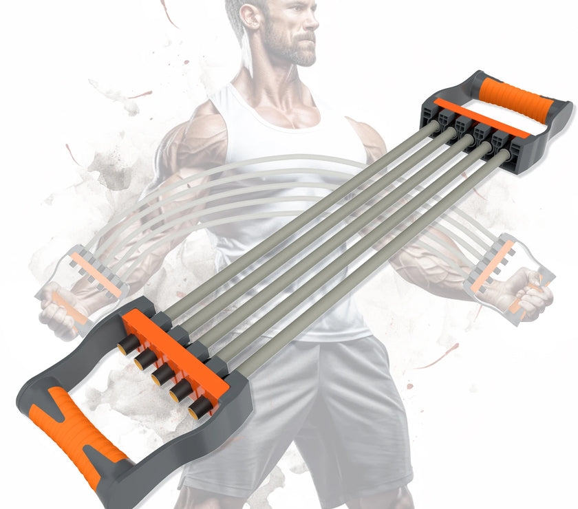 Adjustable Chest Expander 5 Ropes Resistance Exercise System Bands Strength Trainer for Home Gym Muscle Training Exercises