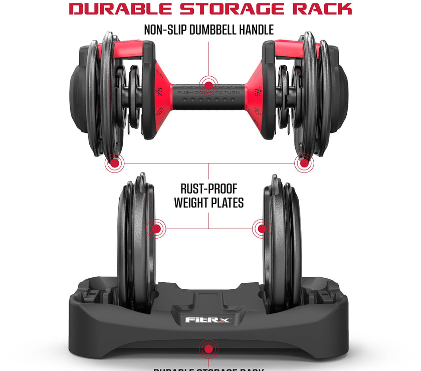 Smartbell 2-Pack, Two 25Lbs. Quick-Select 9 in 1 Adjustable Dumbbell for Home Gym, 5-25Lbs. Weight in 2.5Lbs Increments