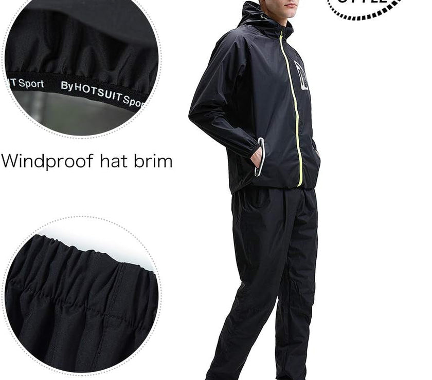 Sauna Suit Men Non Rip Boxing Sweat Suits Exercise Workout Jacket