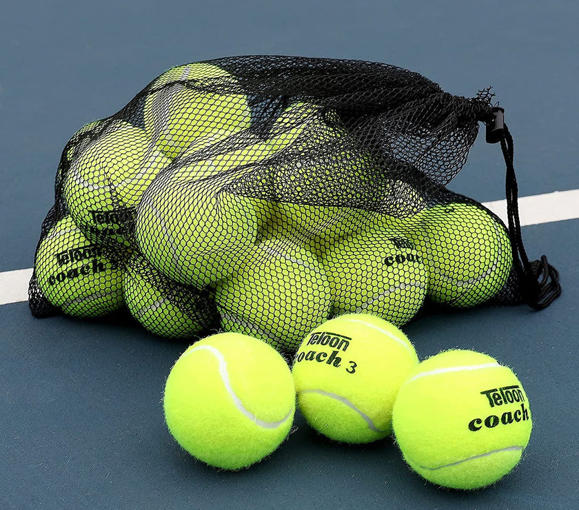 Pressure Training Tennis Balls-12 or 18 Count-Mesh Carry Bag，4 Colors Available，Pressureless Training Exercise Tennis Balls for Beginners.