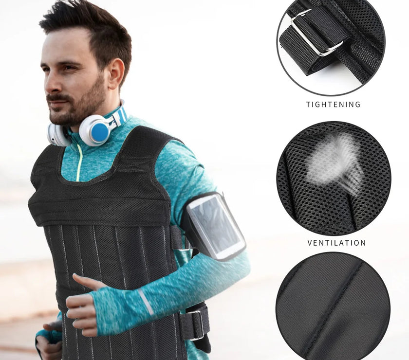 3/15/20/35/50Kg Loading Weight Vest Jacket Sand Clothing for Running Training Fitness Equipment Adjustable Waistcoat Jackets