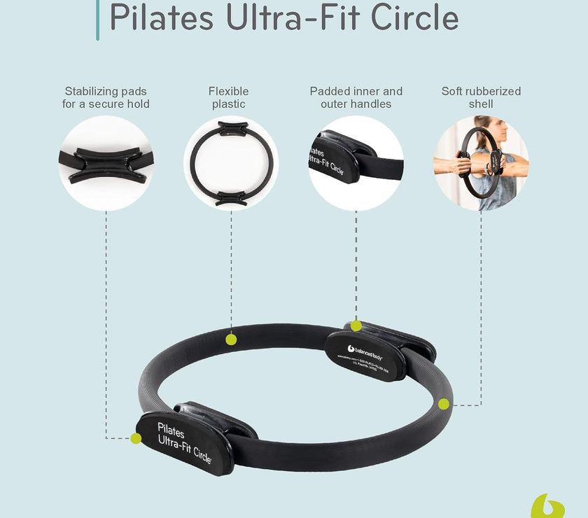 Ultra-Fit Circle Pilates Ring, Body Ring, Great Exercisers for Legs, Fitness Circle, Thigh Exercise, Pilates Circle, Pilate Ring Fitness Equipment for Home or Studio