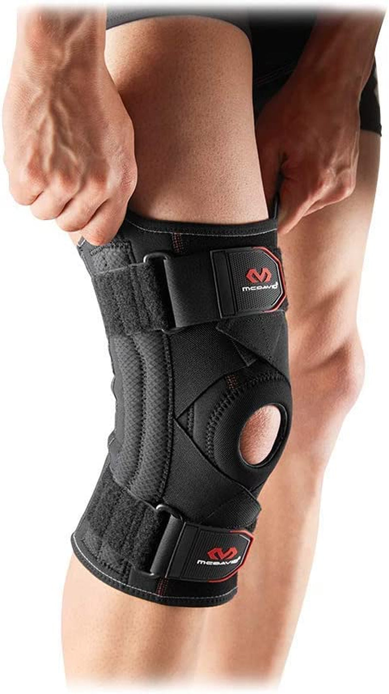 Knee Brace Support with Side Stays, Compression Knee Sleeve & Cross Straps for Patellar Tendon Support, Tendonitis, Arthritis Pain Relief, Recovery, Knee Brace for Men and Women