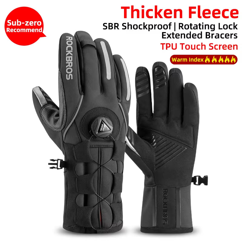 Winter Gloves Motorcycle Waterproof Fleece Thermal Gloves Snowboard Snowmobile Gloves Men Women Snow Cycling Gloves