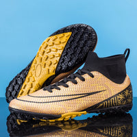 Men'S Soccer Shoes Cleats Professional High-Top Breathable Athletic Football Boots for Outdoor Indoor TF/AG Gold-Sd-43