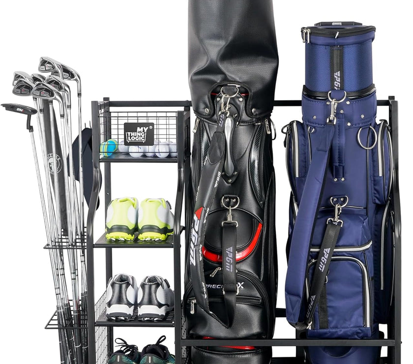 Golf Storage Garage Organizer, Golf Bag Storage Stand and Other Golfing Equipment Rack, Extra Storage Rack for Golf Clubs